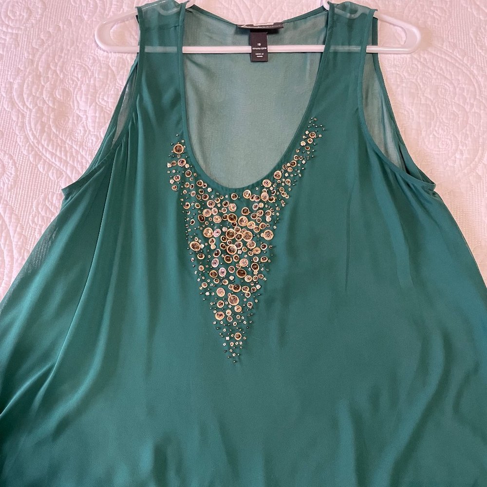 Sheer beaded tank
